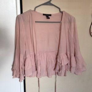 Pink Ruffle Cardigan